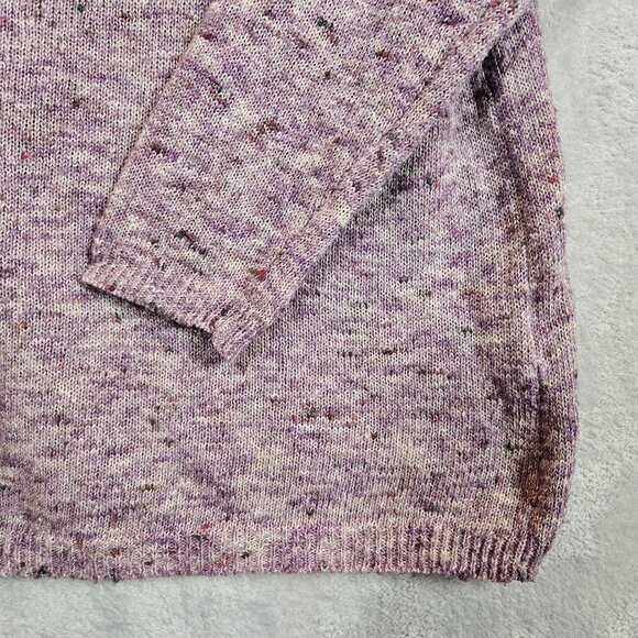 Colette Marled Knit Fringe Cowl Womens XL Purple Sweater Career career Preppy - Picture 6 of 10